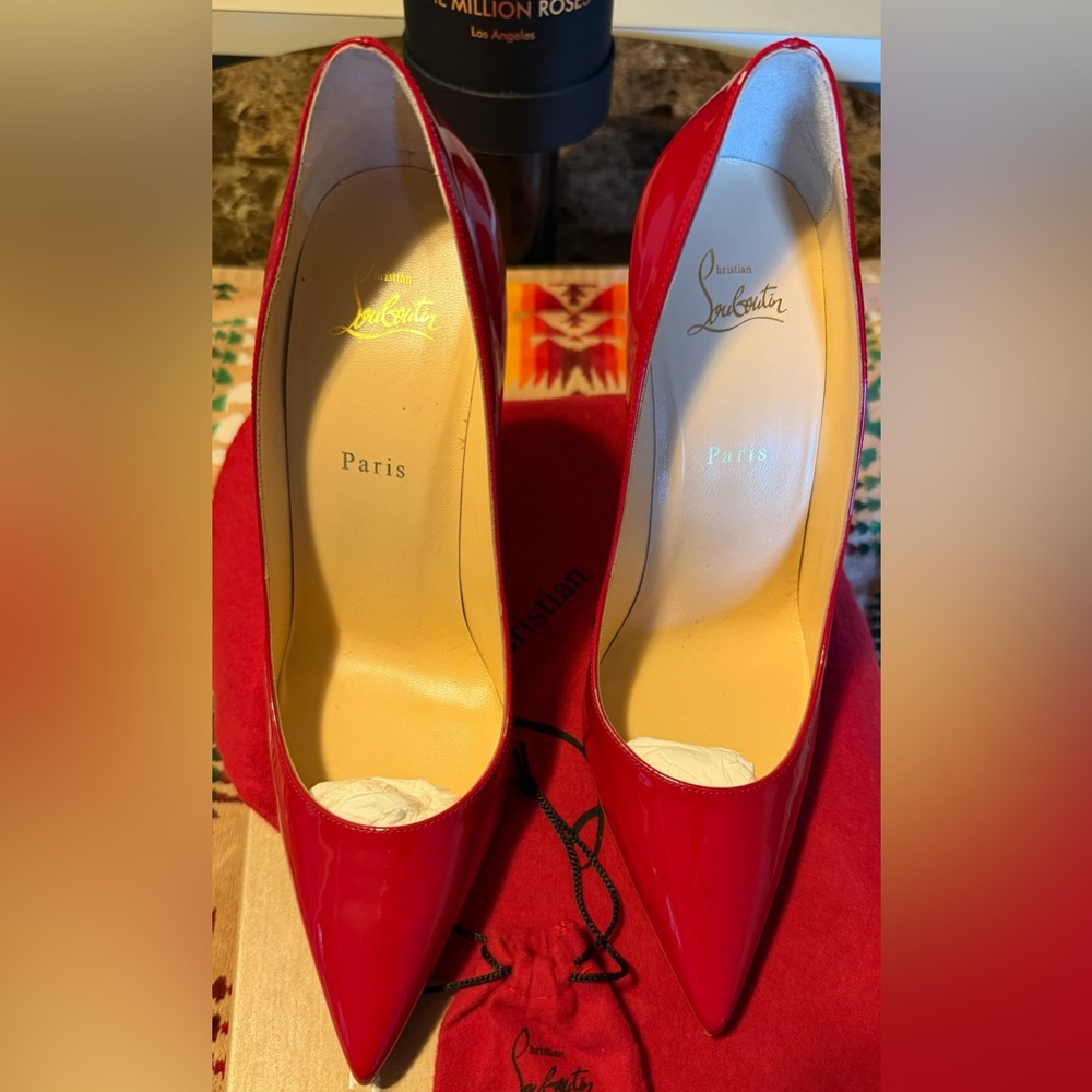 Christian Louboutin Glossy Red Heels - Picture 3 of 7
